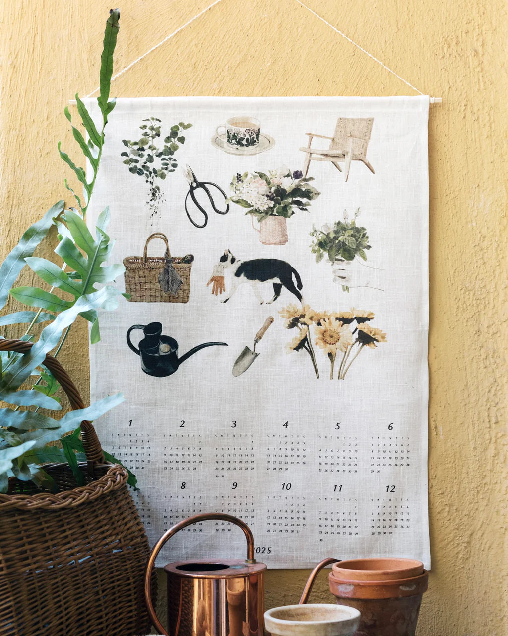 2025 Linen Calendar - My backyard <br> Fog Linen