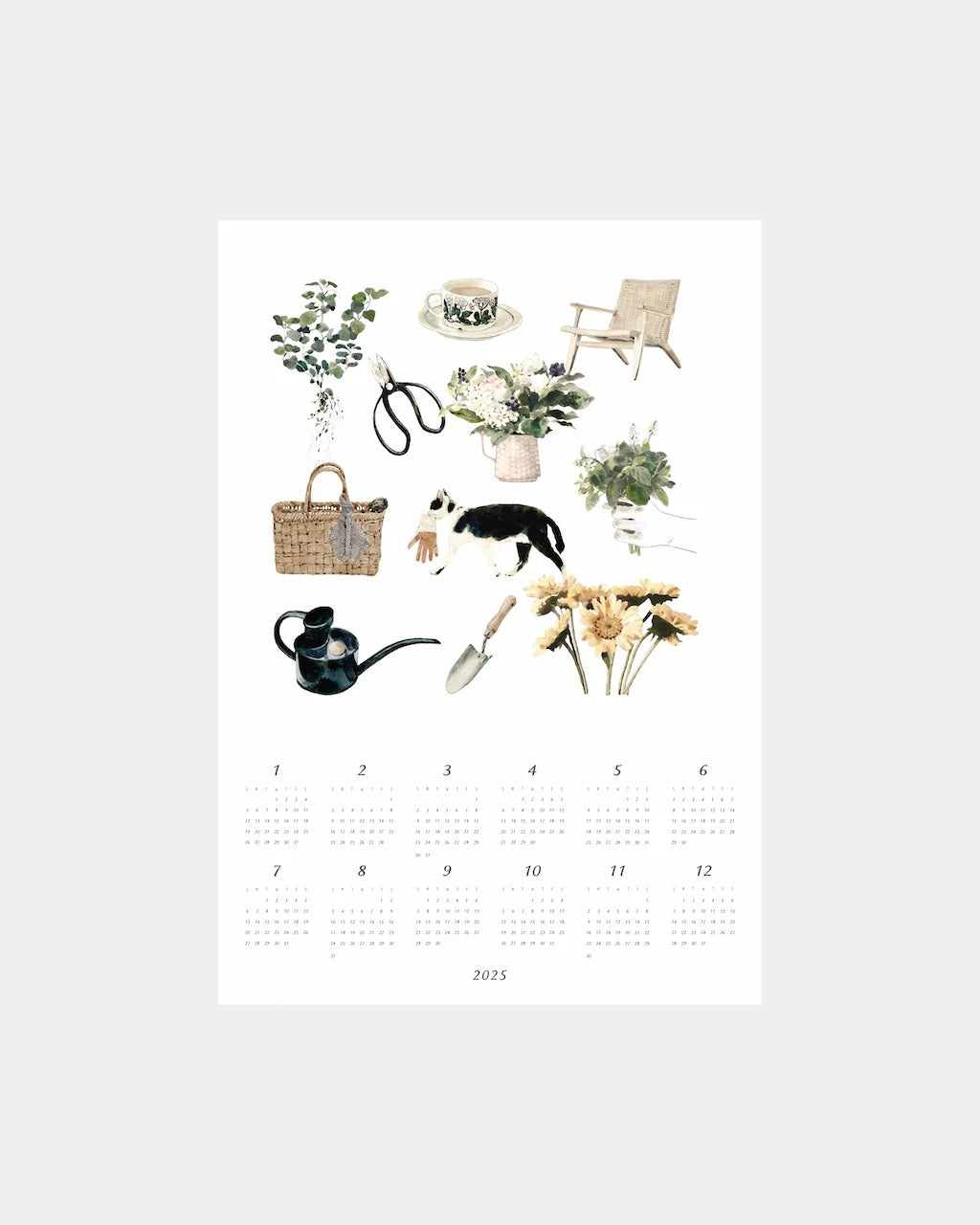 2025 Linen Calendar - My backyard <br> Fog Linen