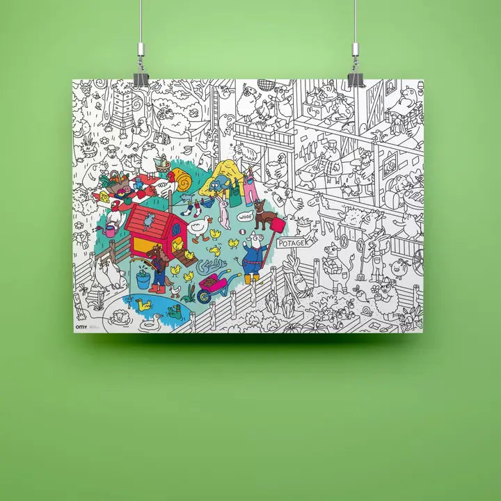 Giant Coloring Poster - Crazy Farm <br> OMY (Copy)
