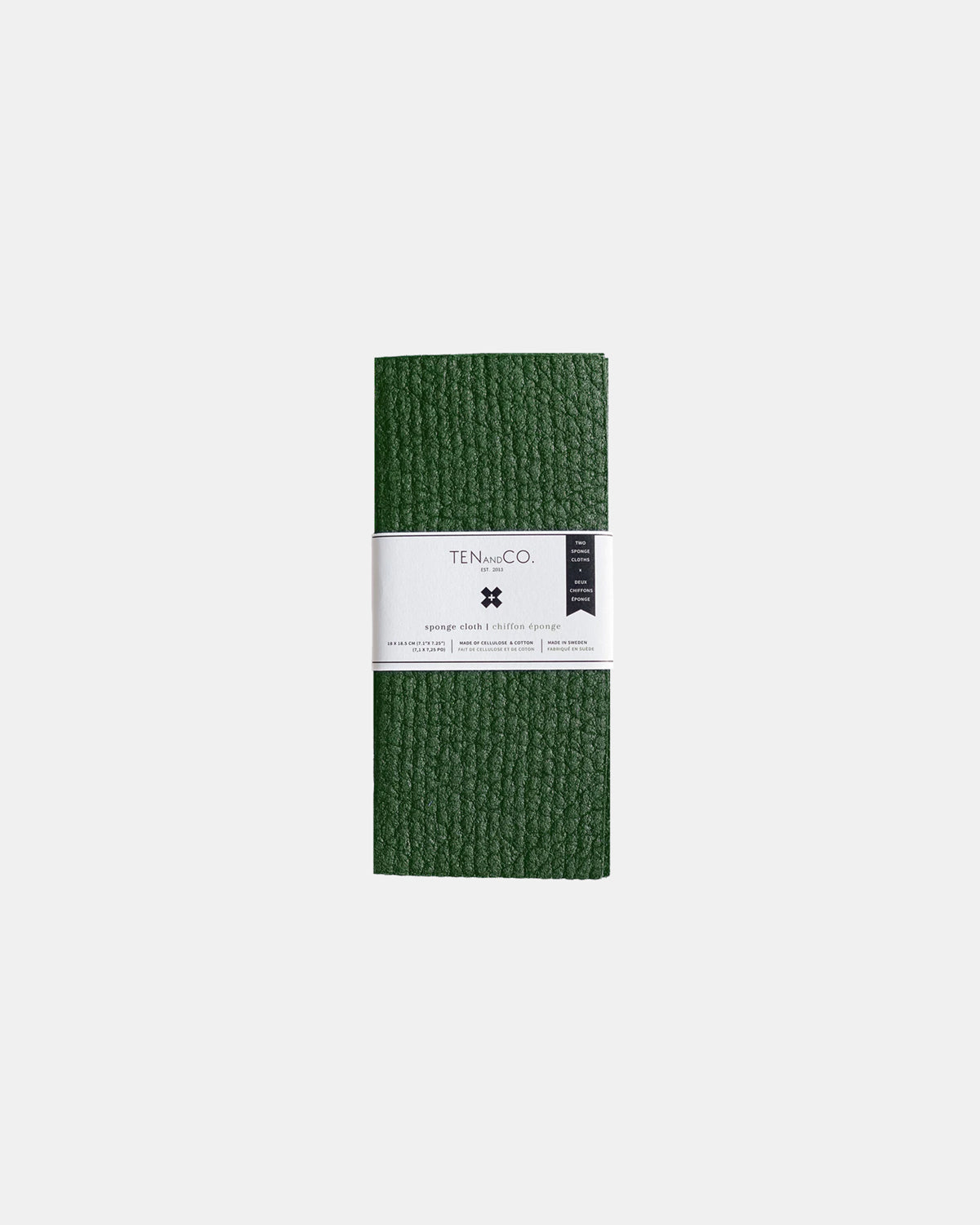 Evergreen Solid Sponge Cloth - 2 pack <br>Ten & Co.