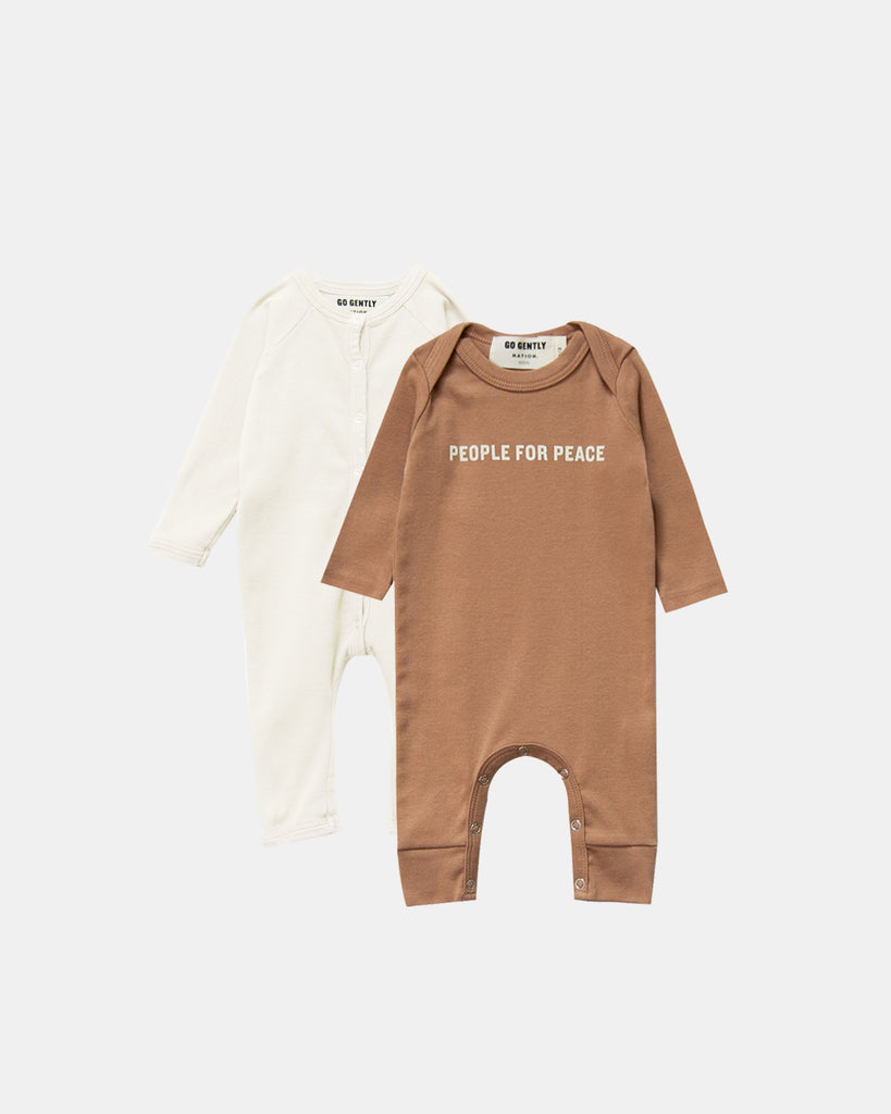 Gift Set - People for Peace Romper + Snap Down Romper