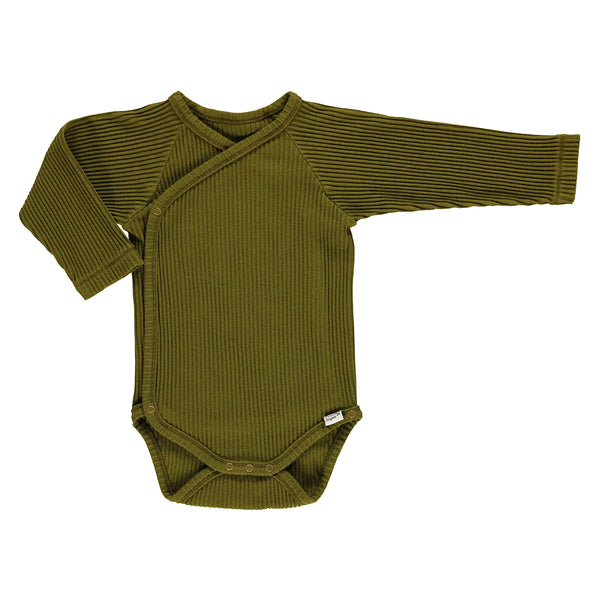 Long Sleeve Ribbed Bodysuit <br>Poudre Organic