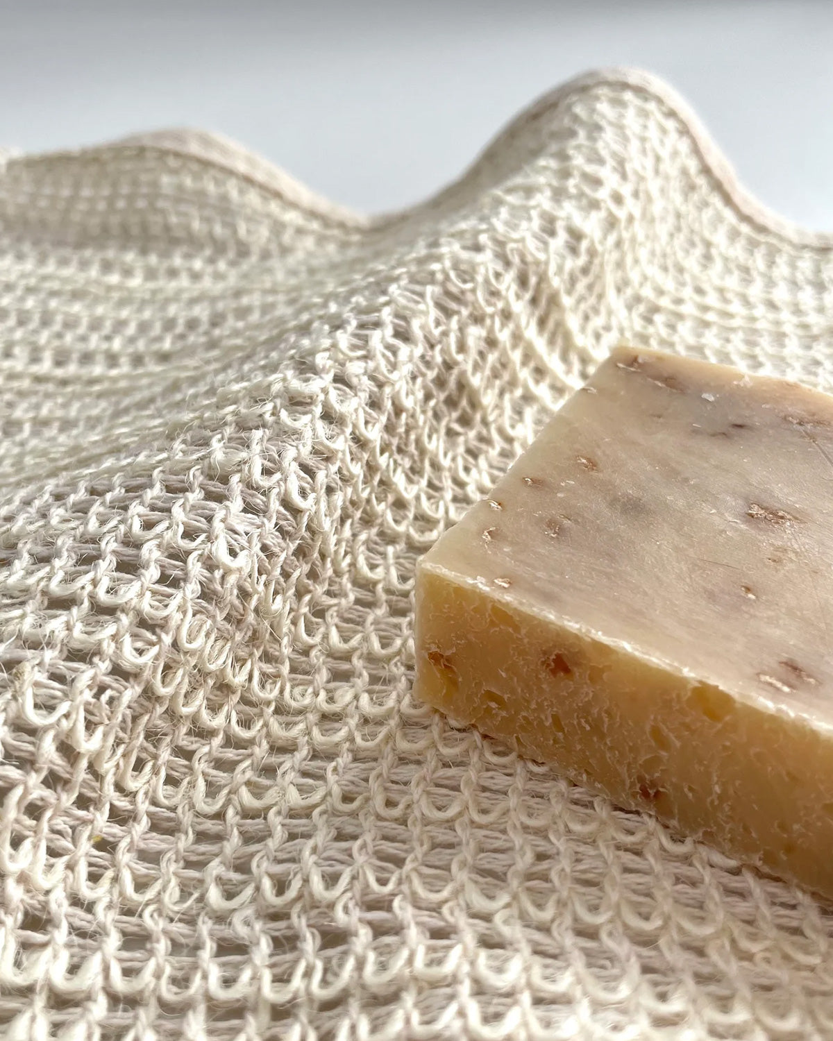Sisal Natural Fiber Exfoliating Washcloth - 10x10 Inch - Face & Body - Ivory
