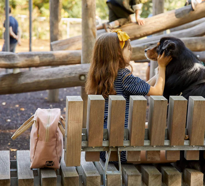 girl and dog