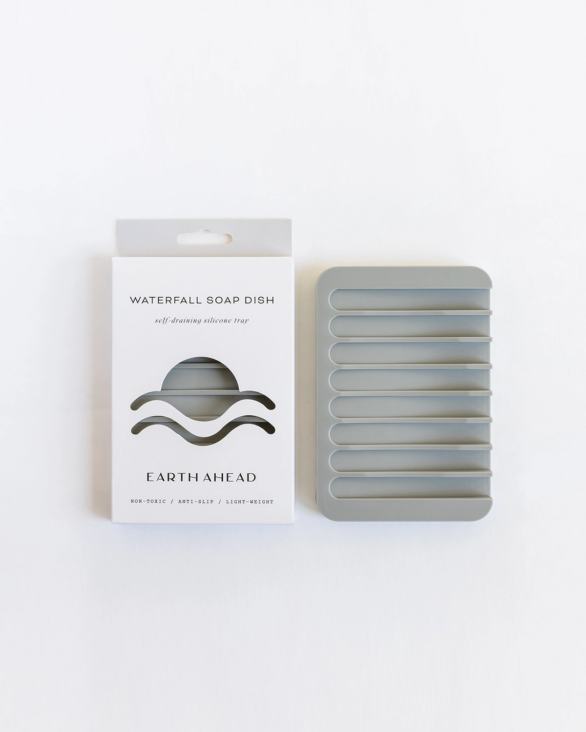 Waterfall Silicone Soap Dish - gray