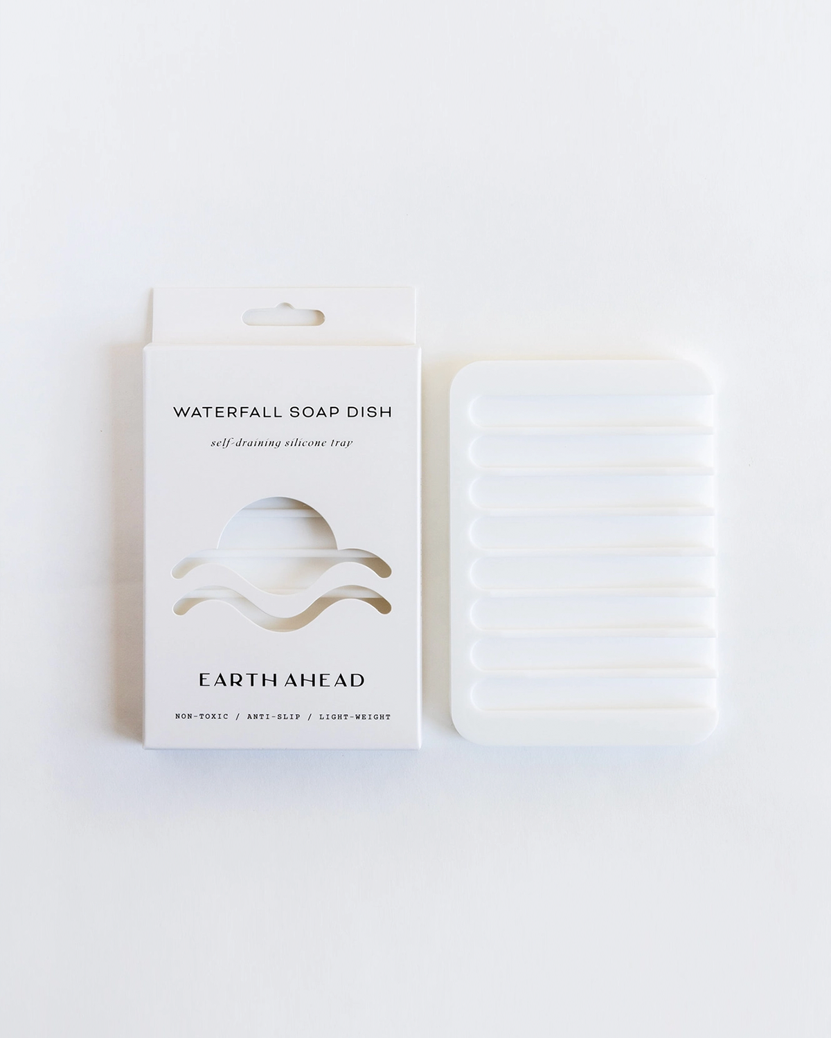 Waterfall Silicone Soap Dish - white