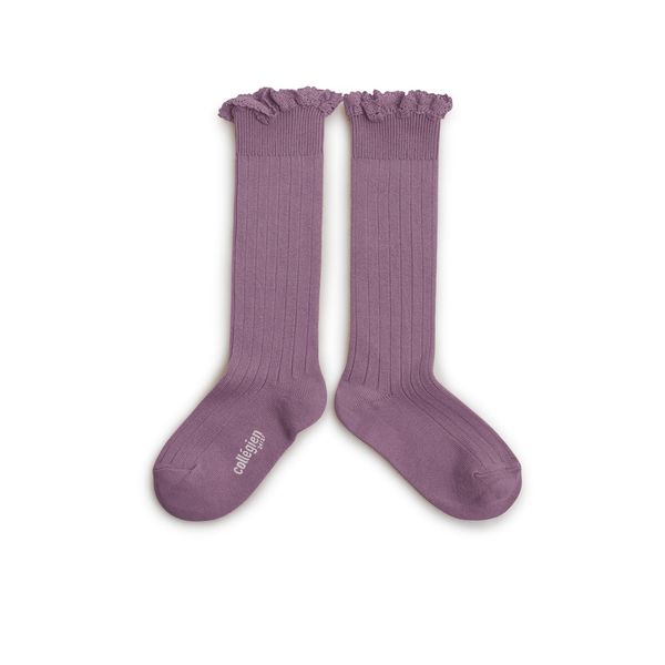 Collegien Ruffle Knee Socks - lavender