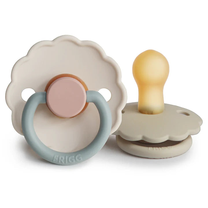 Pacifier Natural Rubber Daisy 2 Pack - Cotton Candy / Sandstone