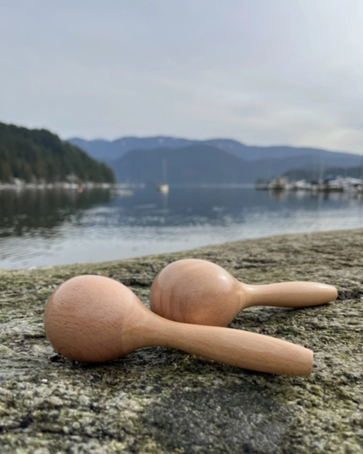 Handmade Wooden Maracas For Kids Musical Toy Baby Rattle