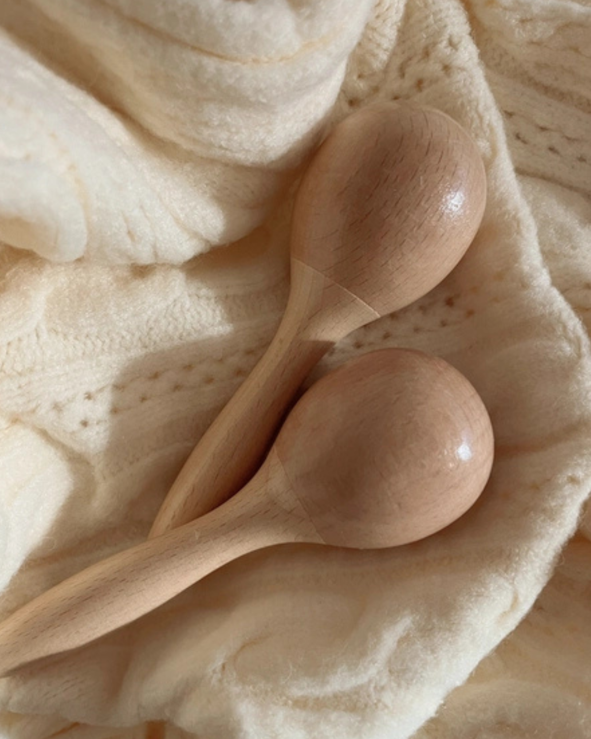 Handmade Wooden Maracas For Kids Musical Toy Baby Rattle