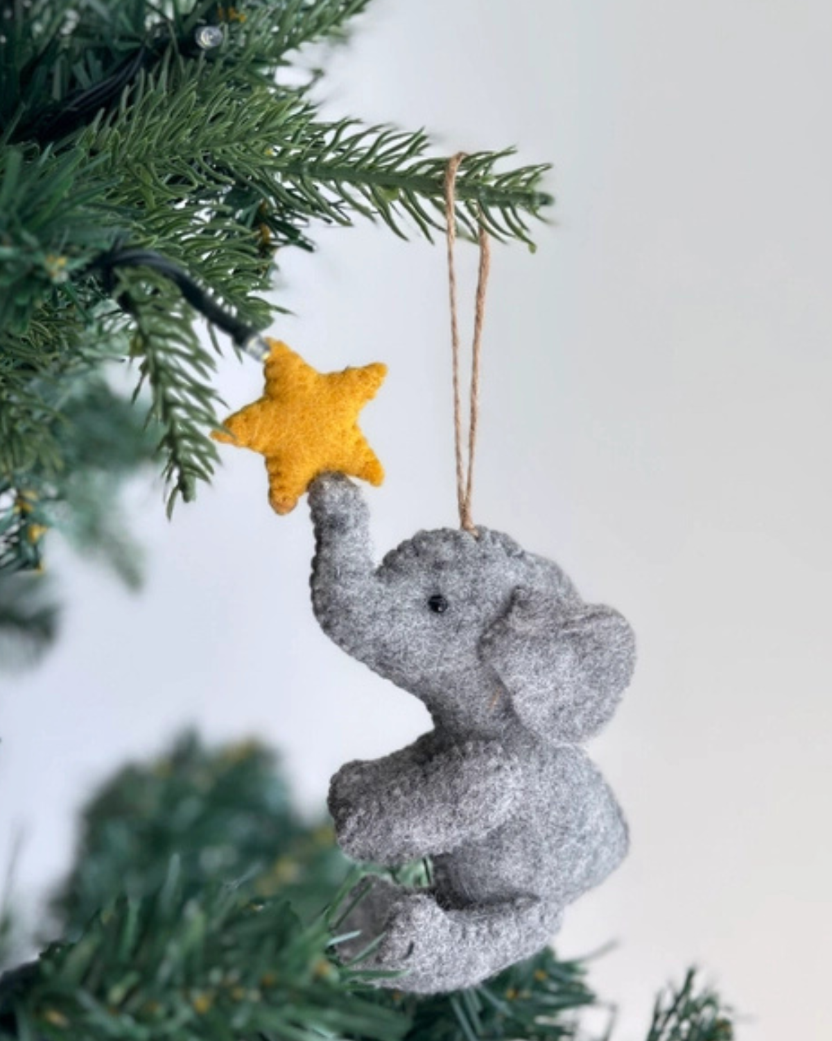 Felt Ornament - Elephant with Star