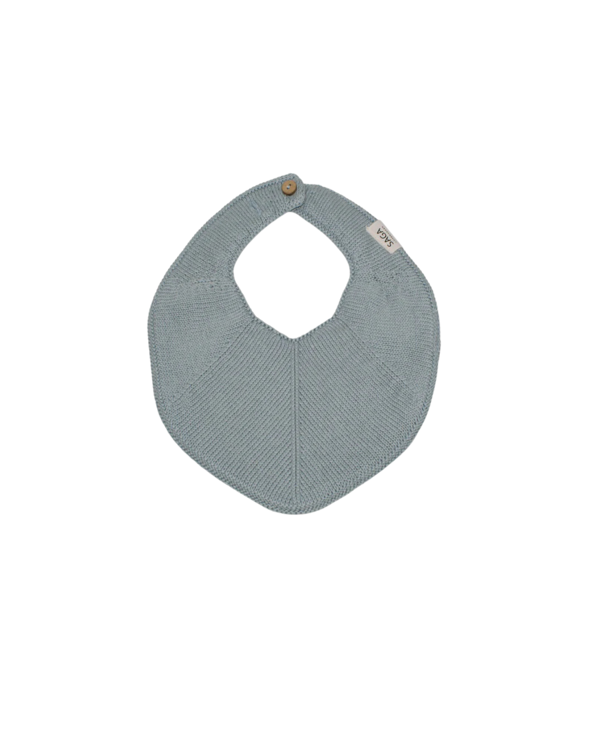 Knitted Baby Bib - warm blue