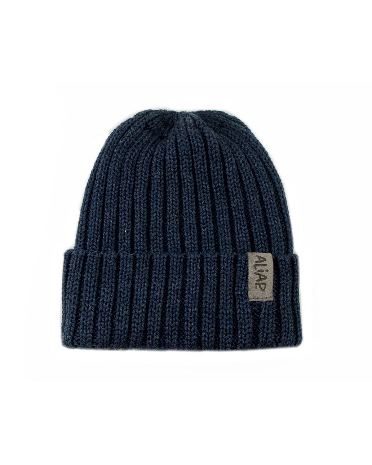 Merino Wool Beanie - navy