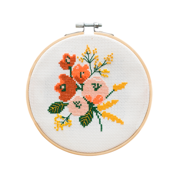 Amethyst Floral Cross Stitch Embroidery Kit