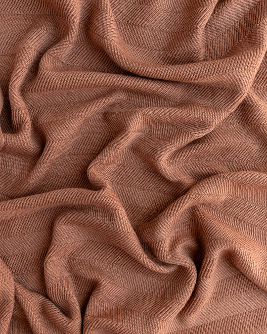 Merino Wool Blanket Freddie - Terracotta <br>hvid