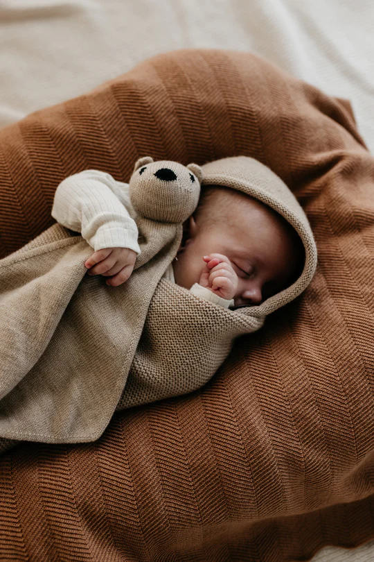 Merino Wool Blanket Freddie - Terracotta <br>hvid