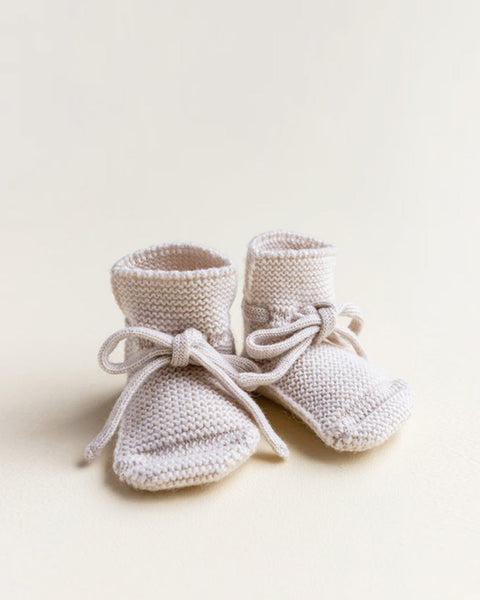 Knit Booties - Off White <br>hvid