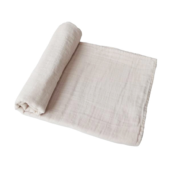 Muslin Swaddle Blanket Organic Cotton - Fog