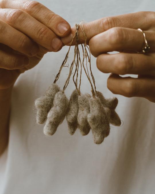 Natural Wool Stars <br> Handmade