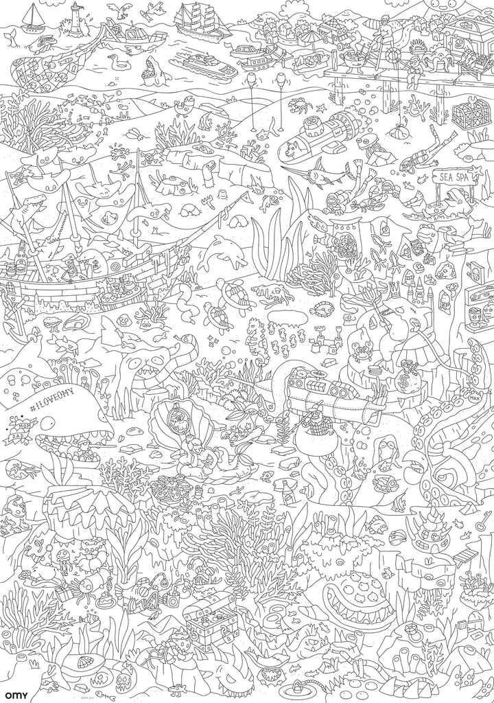 Giant Coloring Poster - Ocean<br> OMY