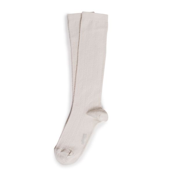 Women's Pointelle Merino Wool Knee-high Socks - cream