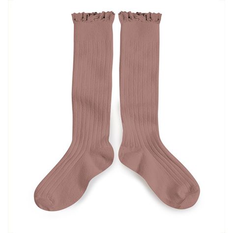 Collegien Ruffle Knee Socks - Praline