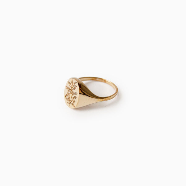 Tea Leaf Signet Ring<br>by Claus