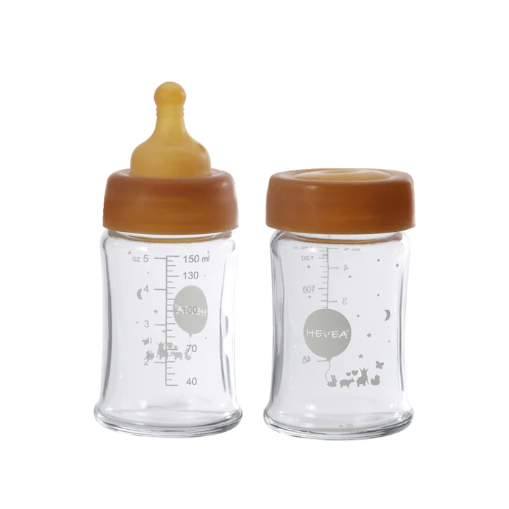 Wide Neck Baby Glass Bottle 2-pack ( 5oz)  <br> Hevea