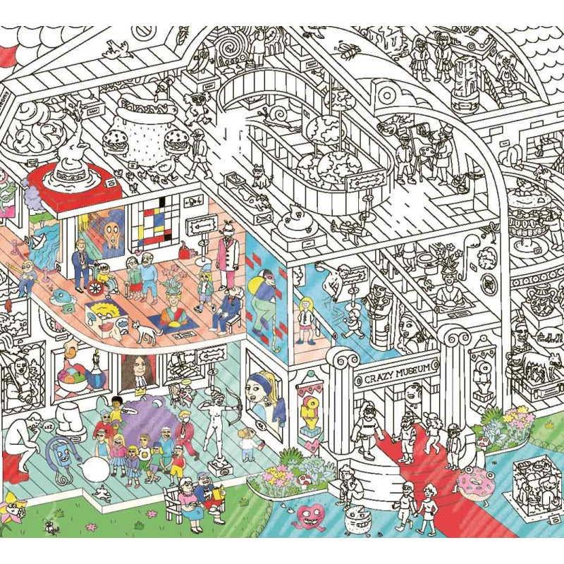 Giant Coloring Poster - Crazy Museum <br> OMY