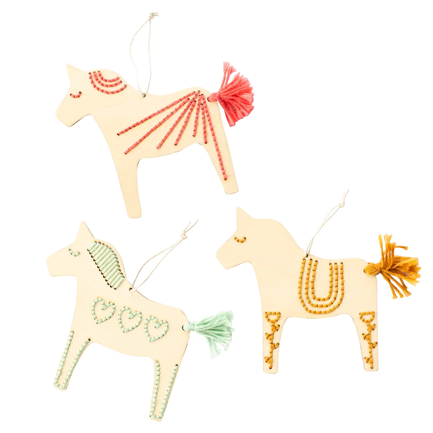 Dala Horses Wooden <br> Embroidery Kit