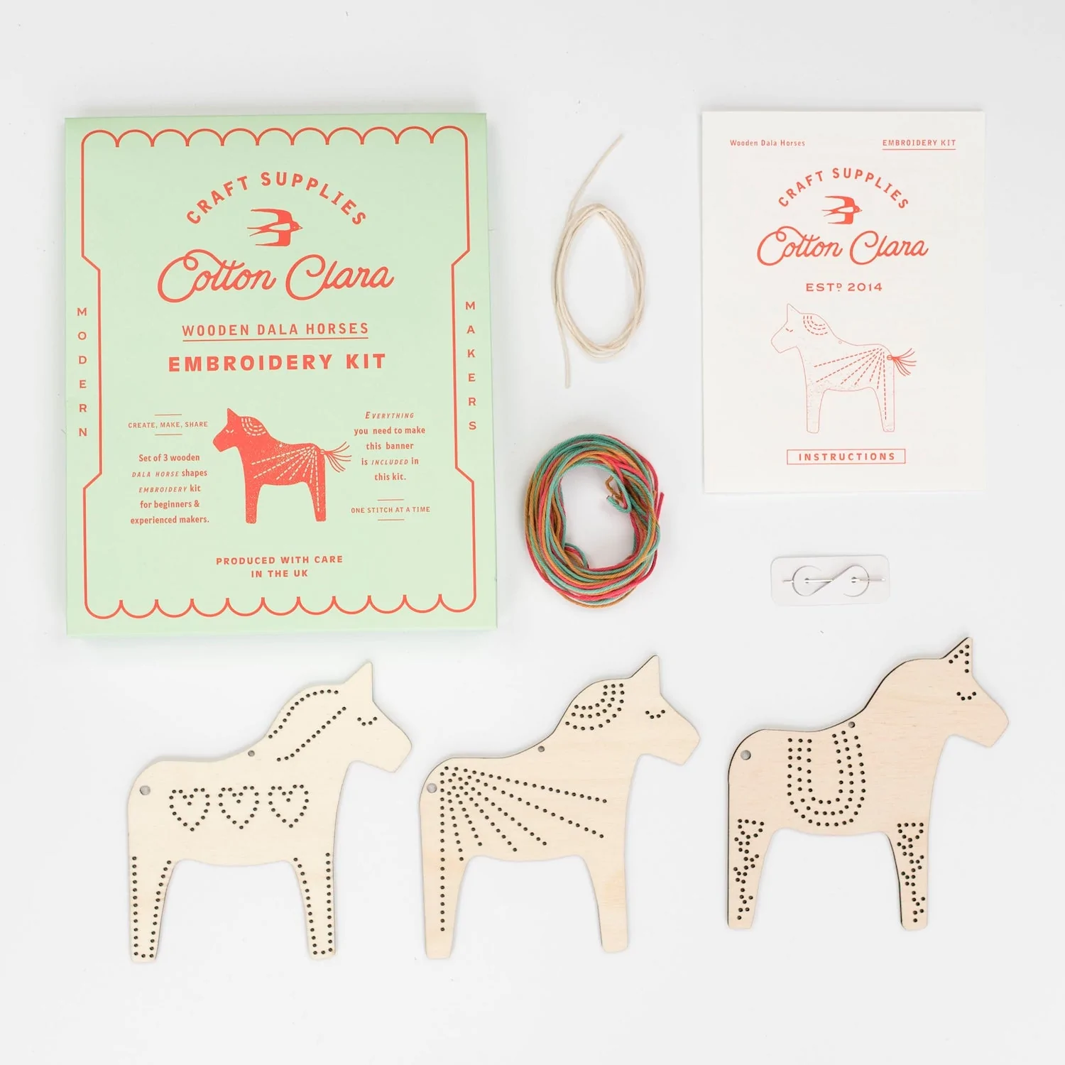 Dala Horses Wooden <br> Embroidery Kit