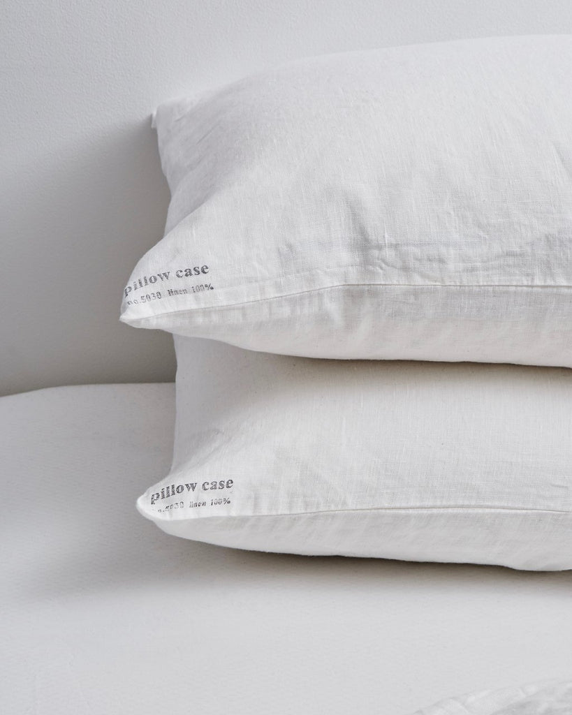 Linen pillowcase set - white <br>Fog linen