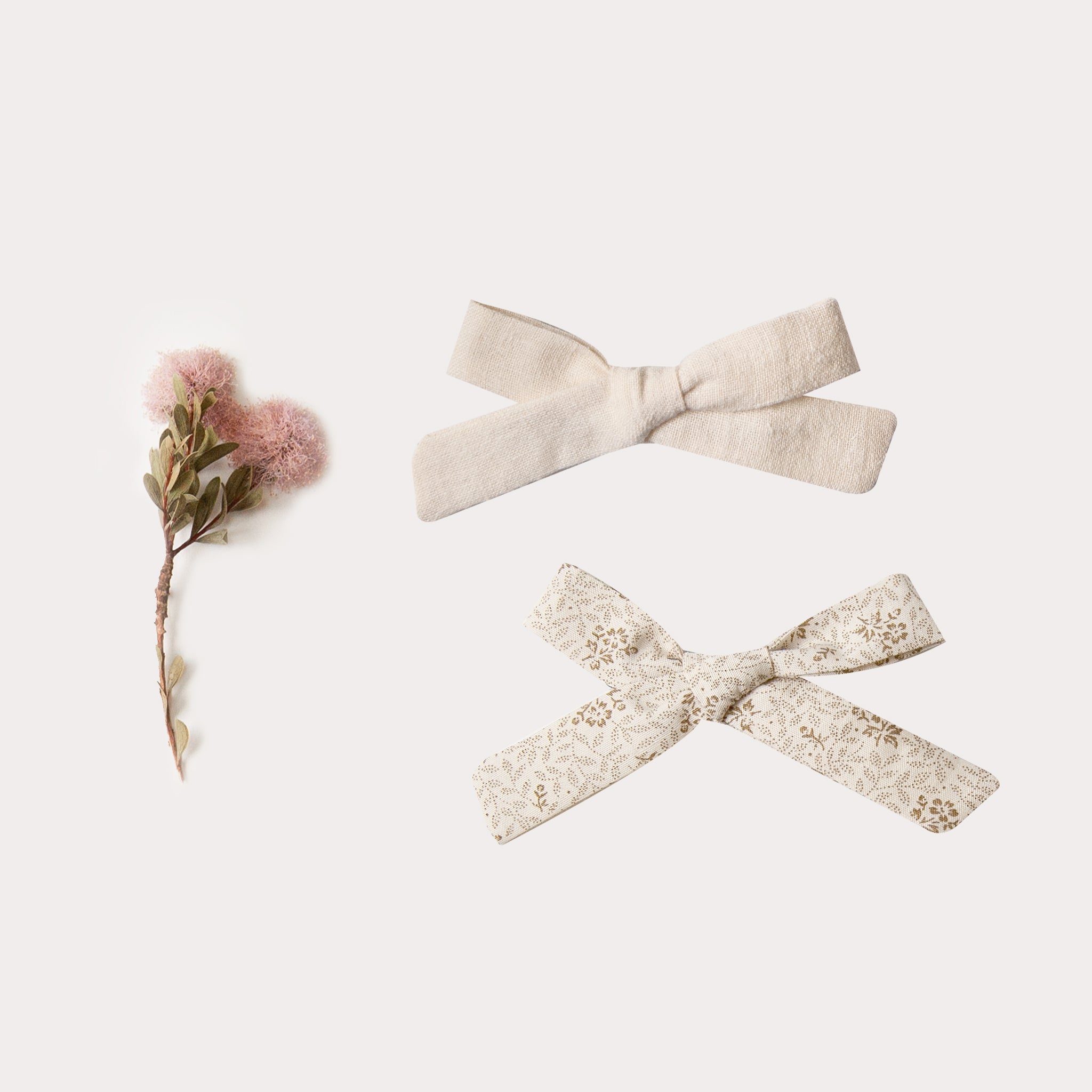 Mini Bow Set - natural floral & natural