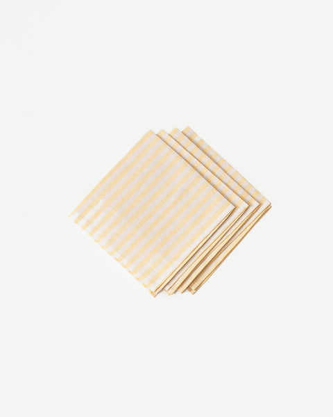 Linen Napkin Set - Yellow and Natural Stripe <br>Fog Linen