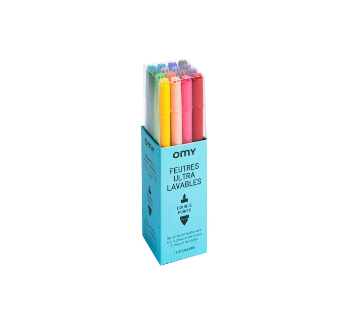16 ULTRA WASHABLE MARKERS<br> OMY