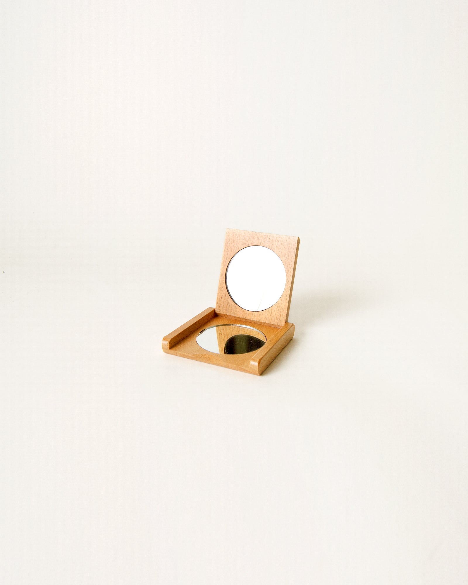 Wooden Pocket Folding Mirror