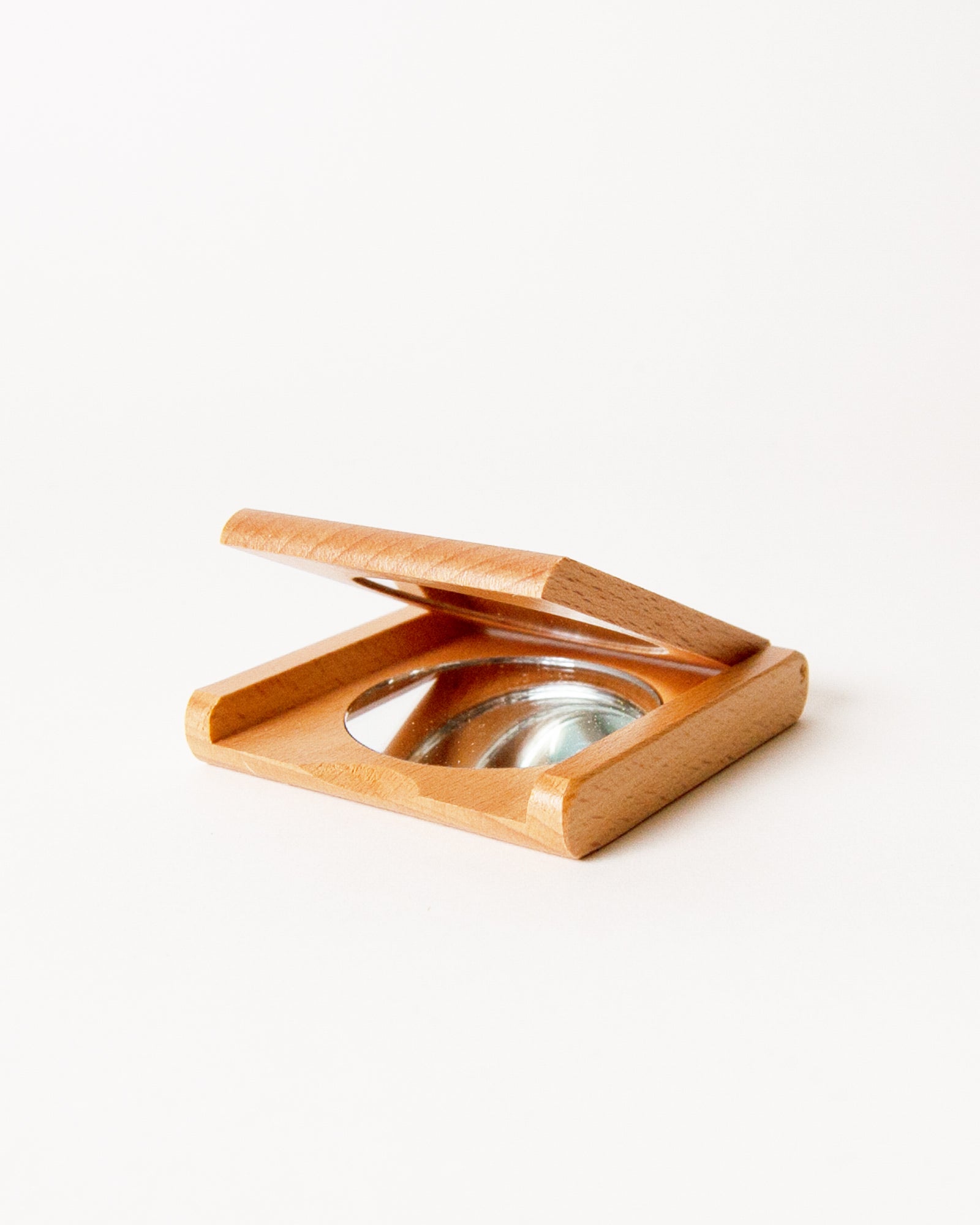 Wooden Pocket Folding Mirror