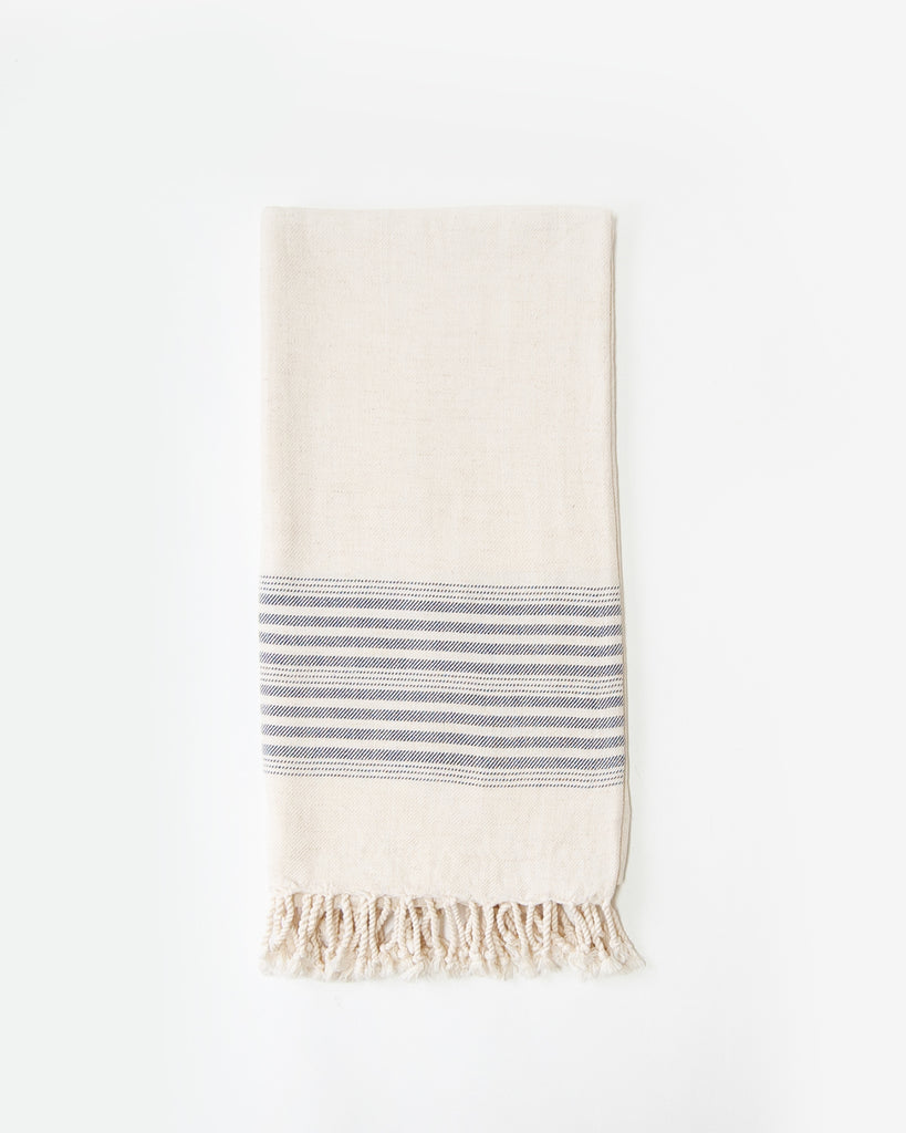 Organic Turkish Towel - Blue Stripes